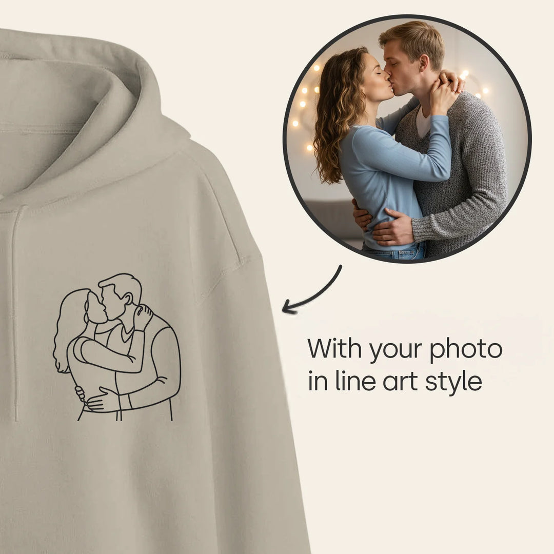Personalized Hoodie "Couple Line Art"