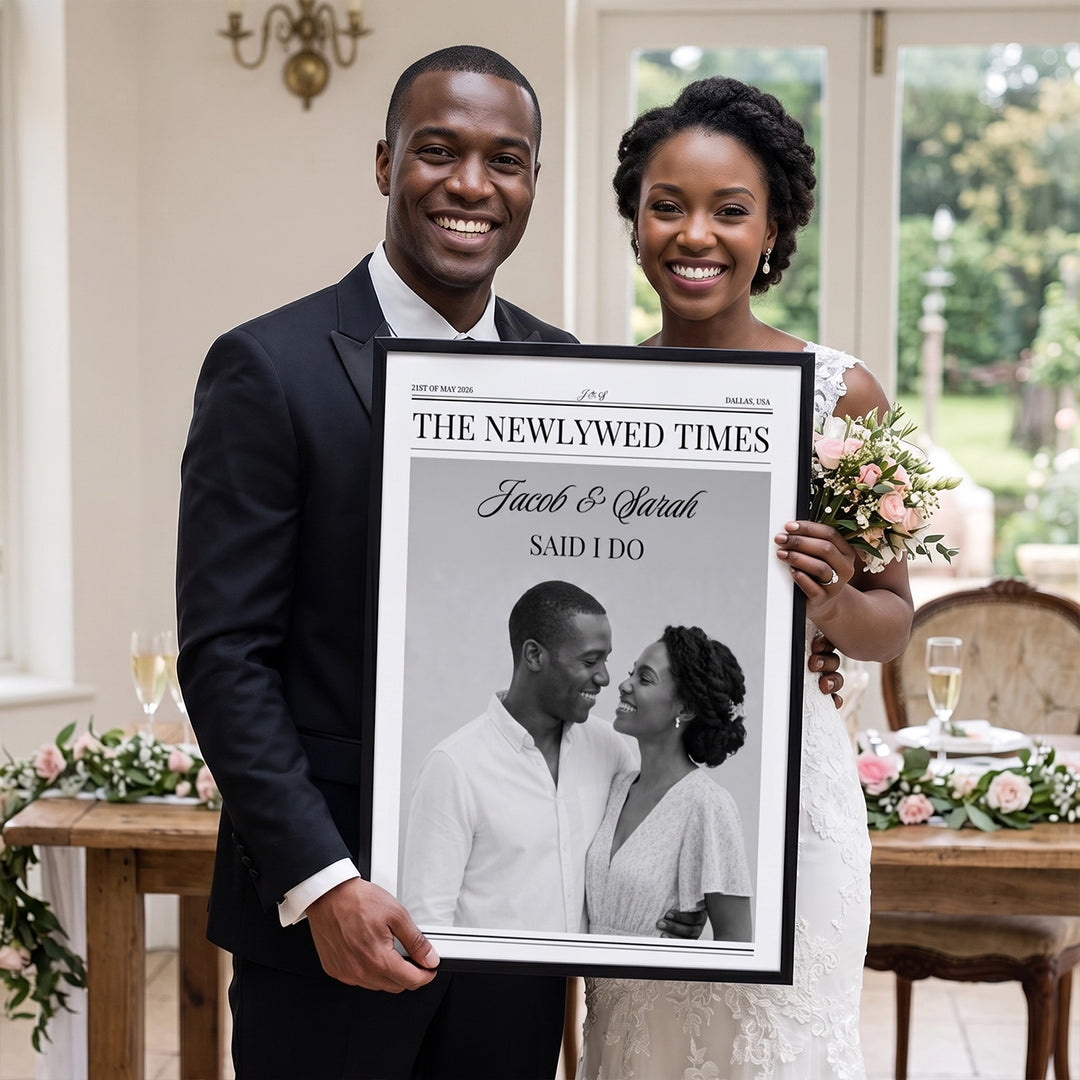 Personalized Poster "Wedding Newspaper Article"