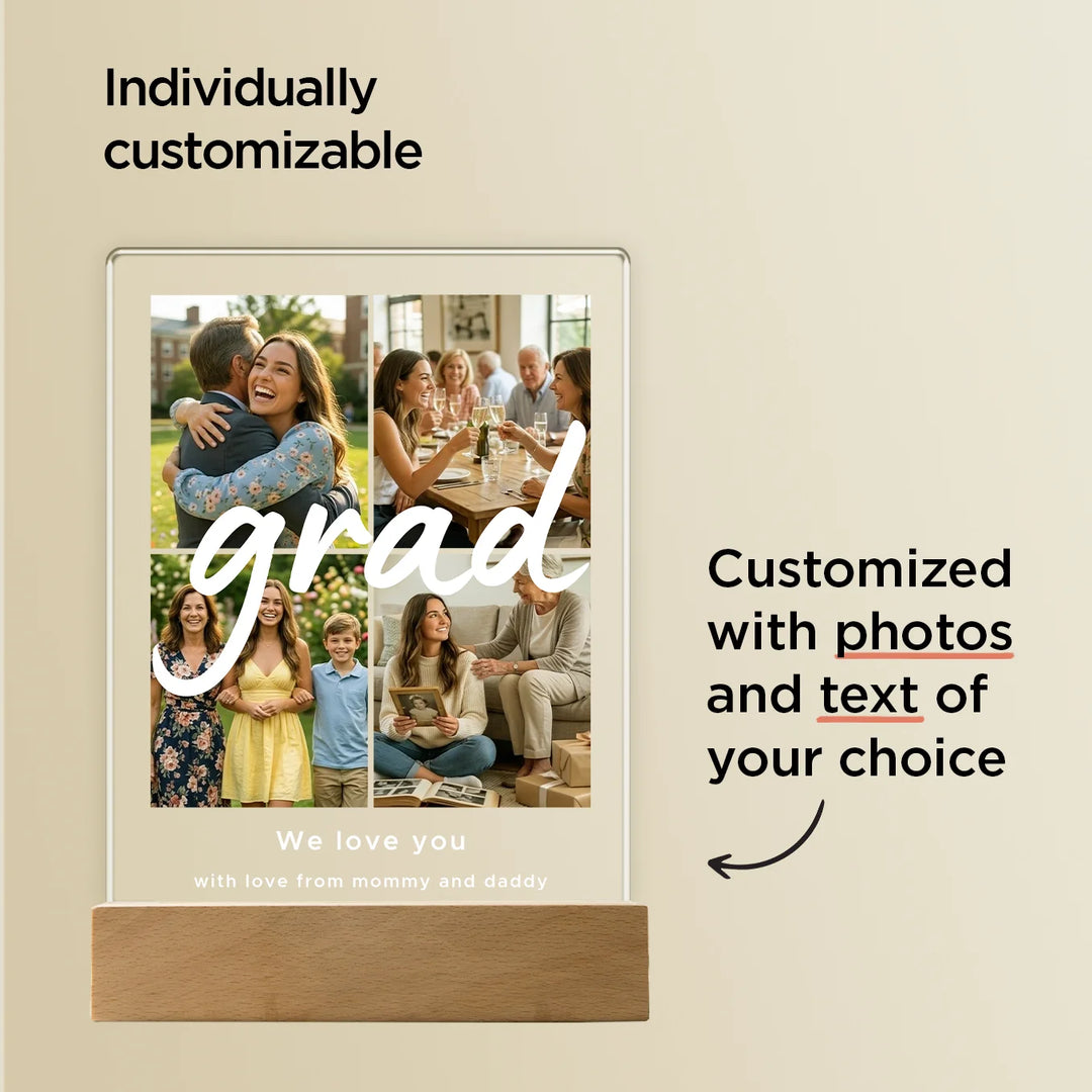 Personalized Acrylic Light Photo Collage "Graduation" Night Light, Decorative Light, Glow Light