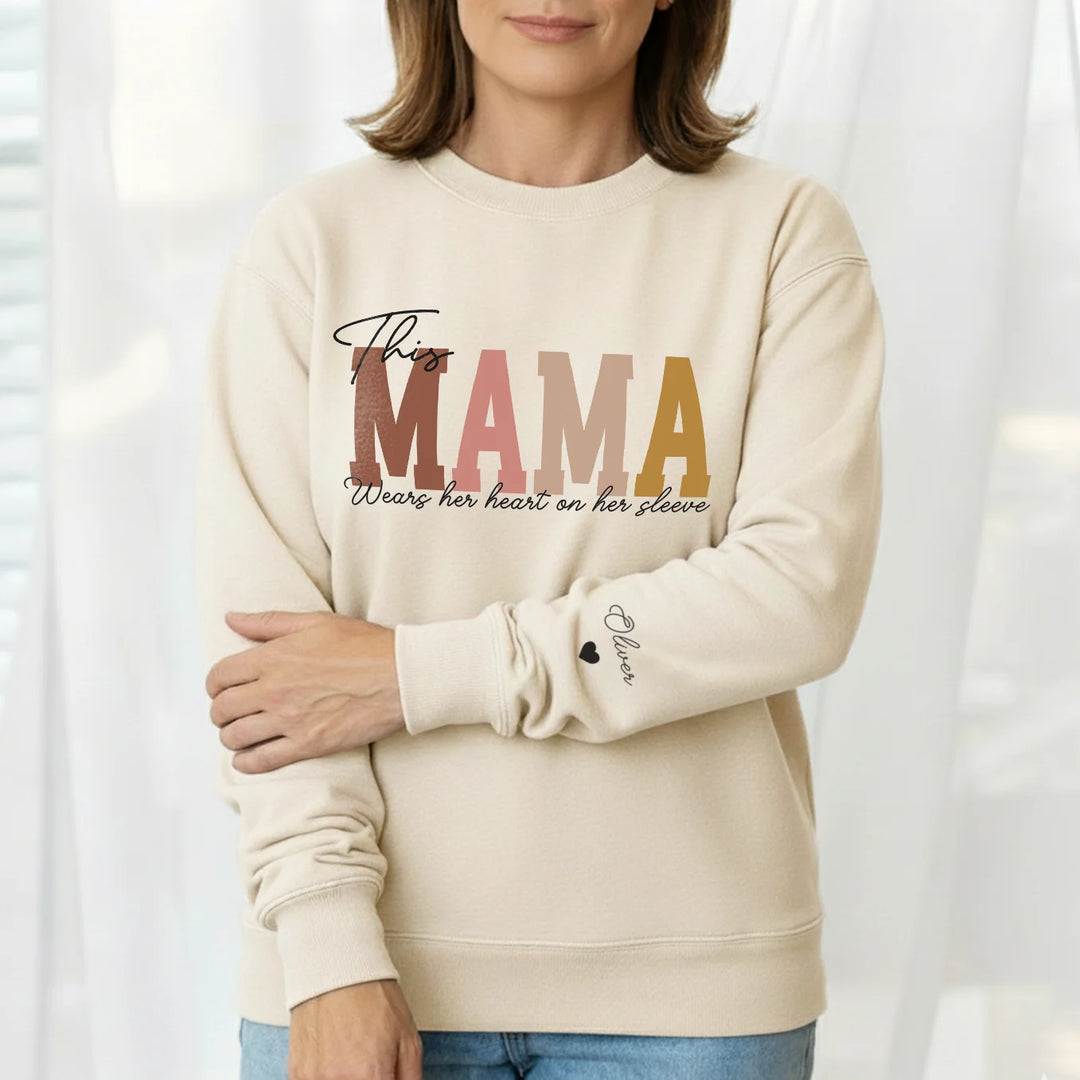 Personalized Sweater "Mama" with Sleeve Print
