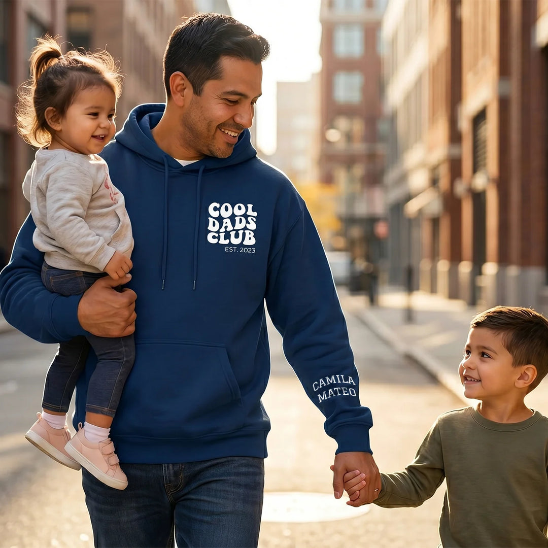Personalized Hoodie "Cool Dads Club" with Sleeve Print