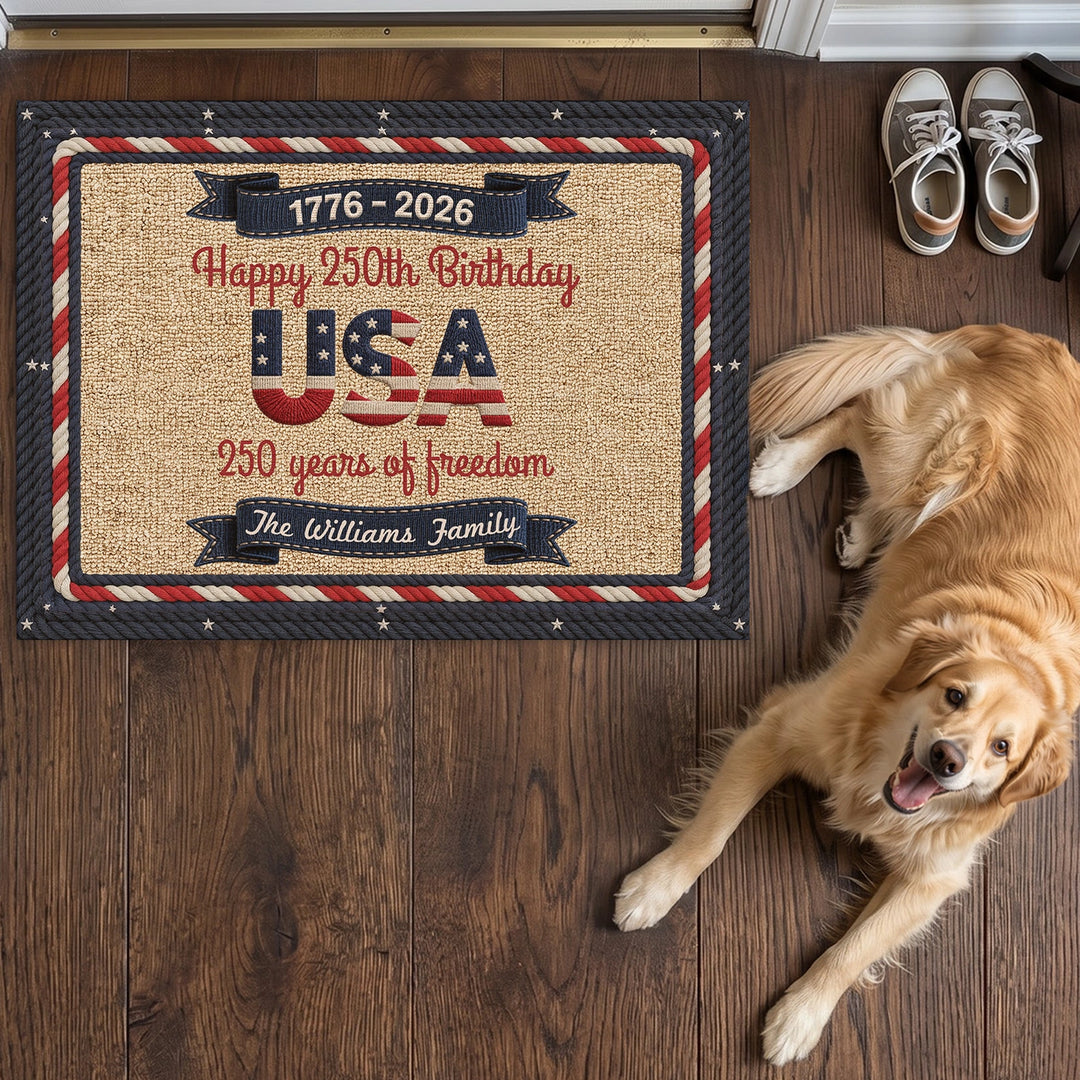 Personalized Doormat “Happy 250th Birthday”