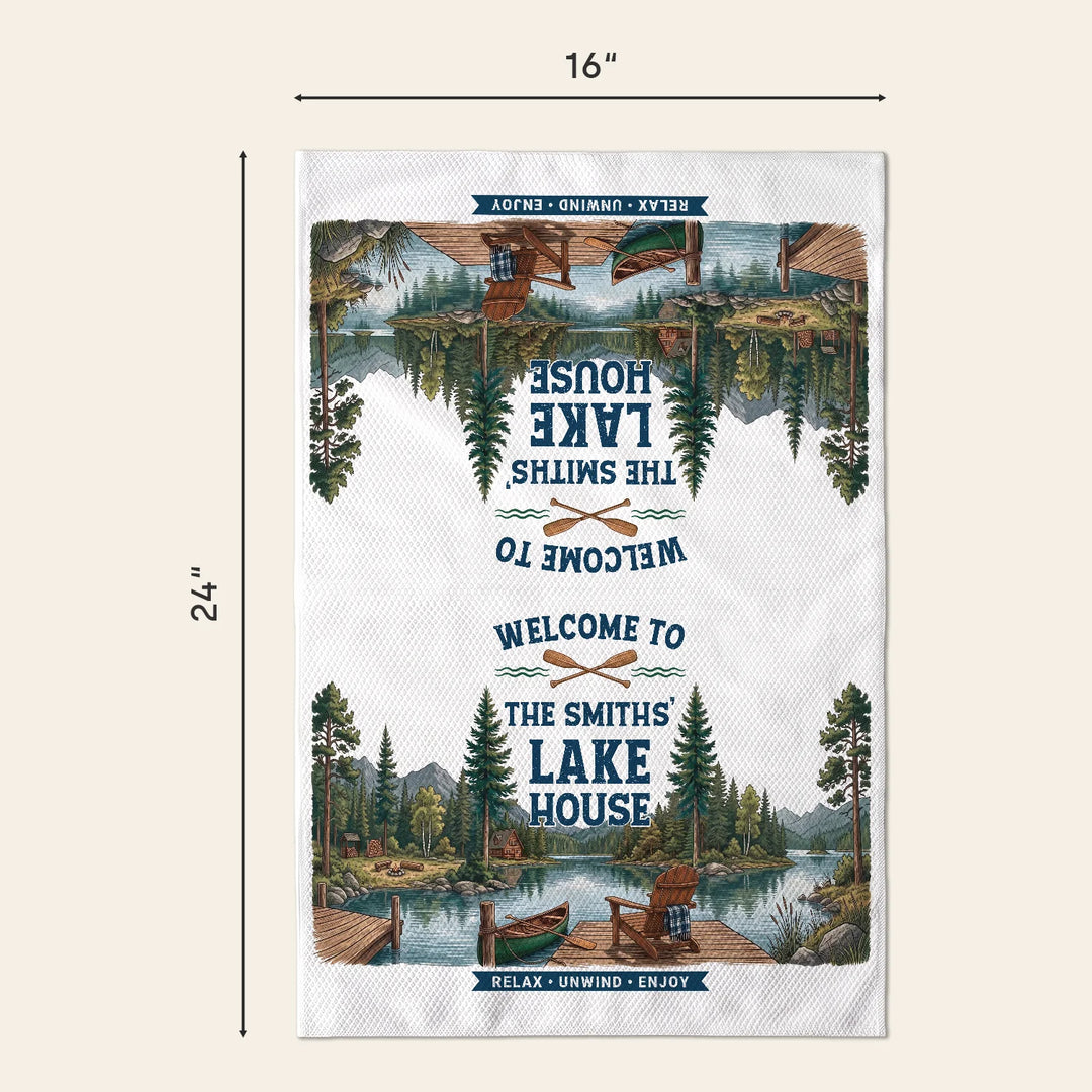 Personalized Kitchen Towel "Welcome to the Lake House"