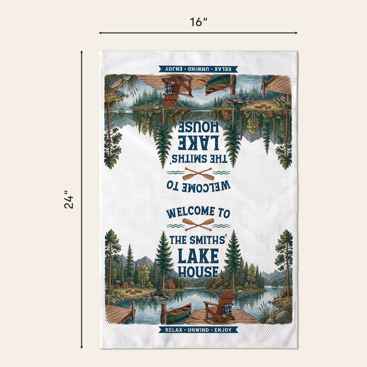 Personalized Kitchen Towel "Welcome to the Lake House"