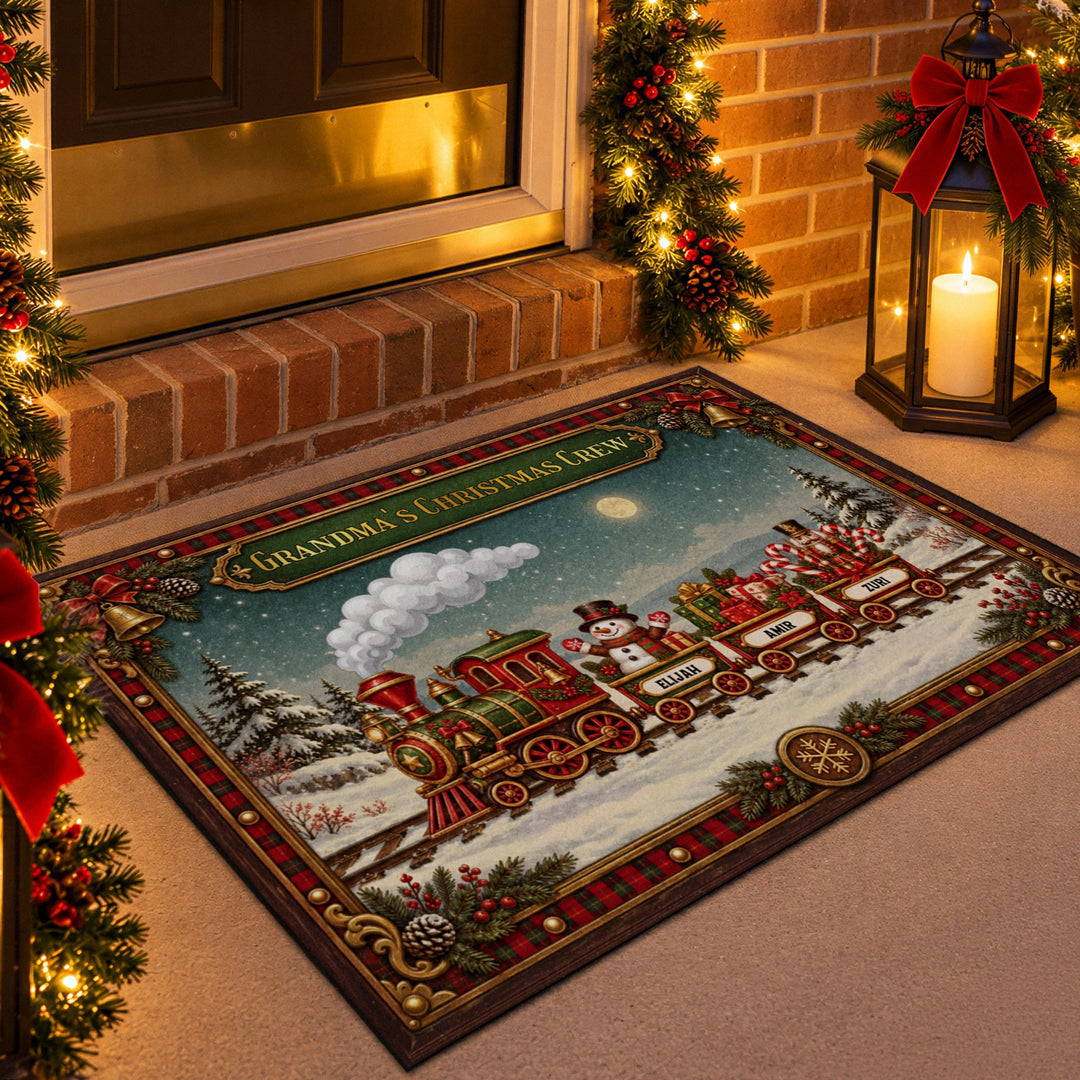 Personalized Doormat "Christmas Train"
