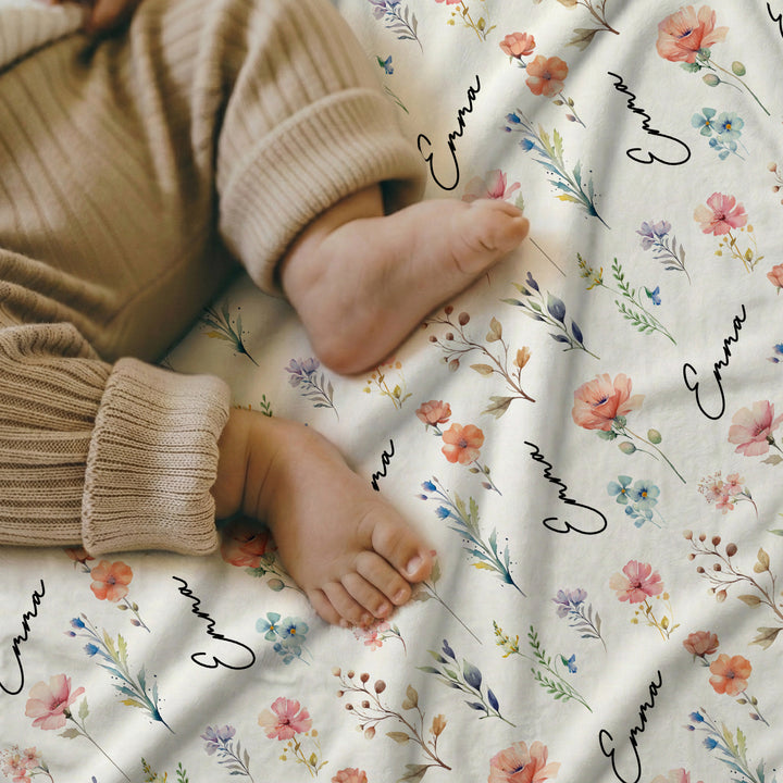 Personalized Baby Blanket "Flowers"