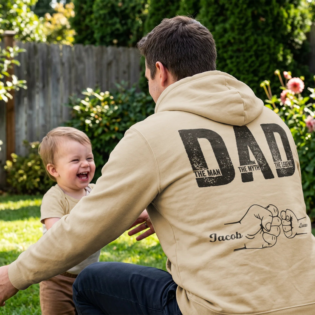 Personalized Hoodie "Dad — The Man, The Myth, The Legend"