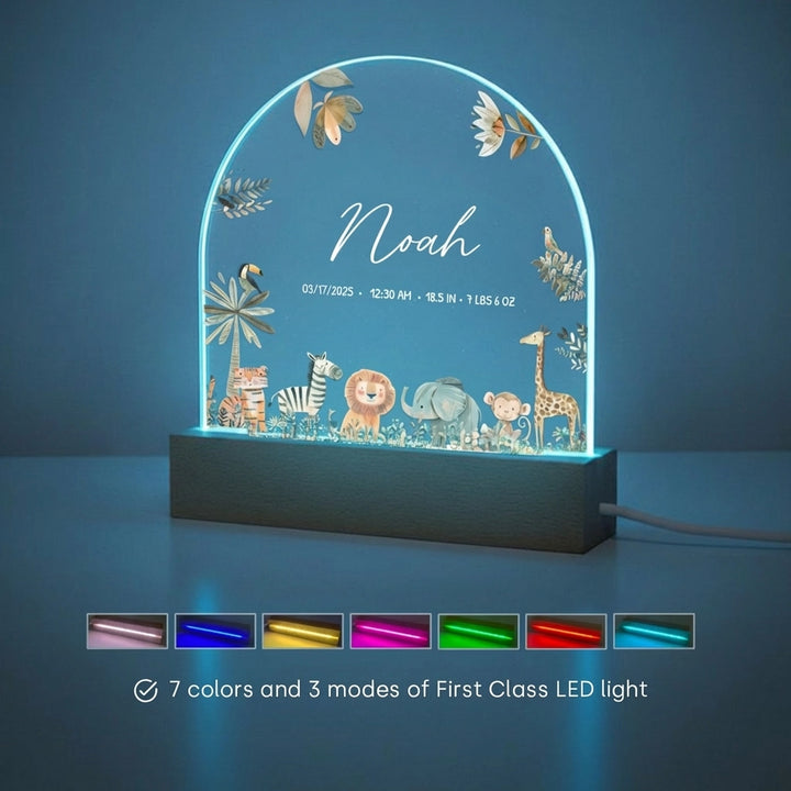 Personalized Night Light "Safari Animals"