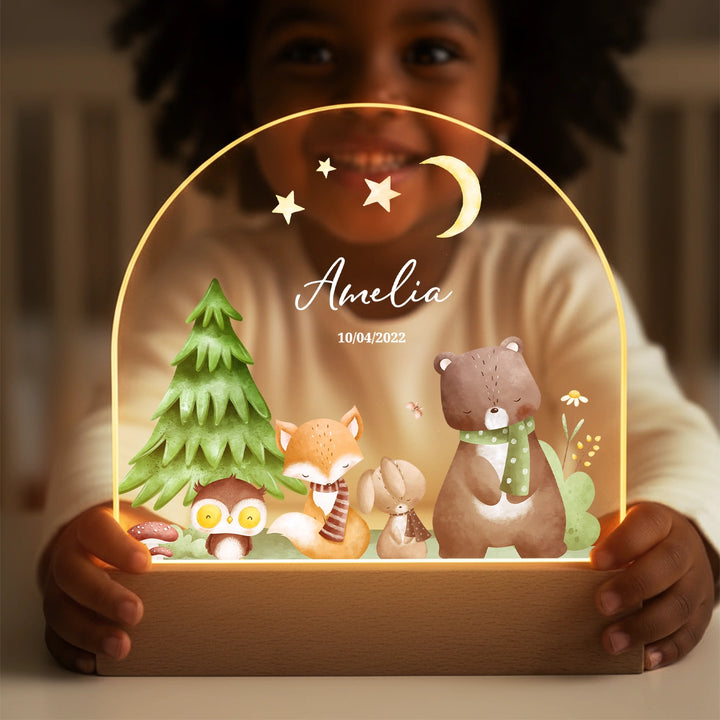 Personalized Night Light "Forest" – Custom Printed Gift for Kids