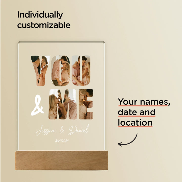 Personalized Acrylic Light “You and Me” | Night Light, Decorative Light