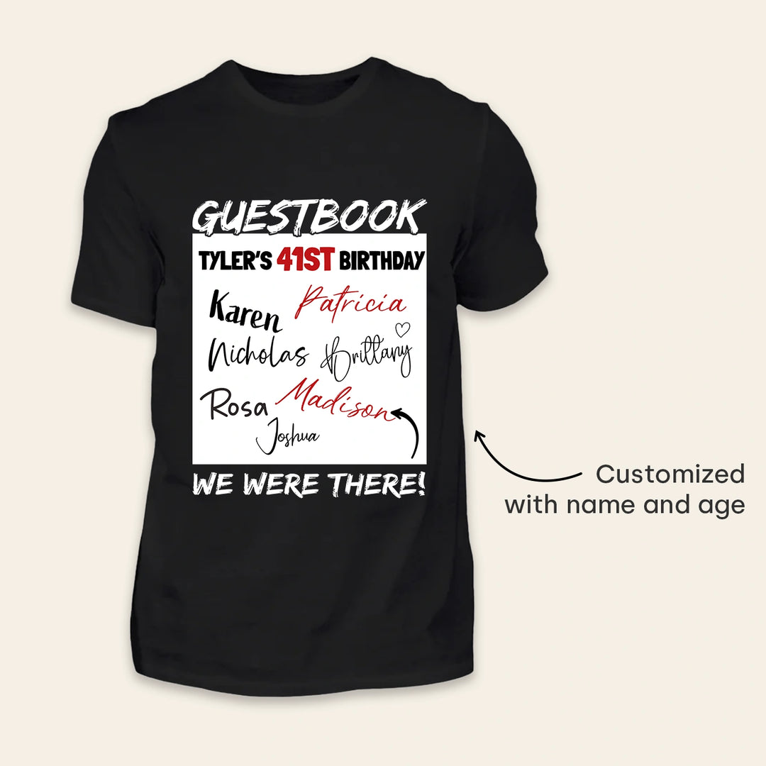 Personalized T-Shirt "Birthday Guestbook"