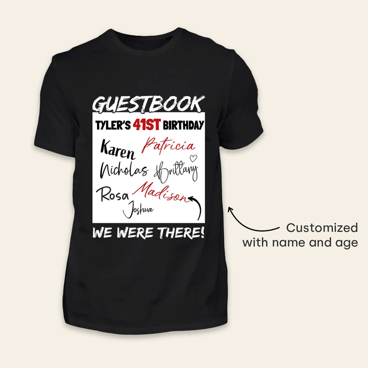 Personalized T-Shirt "Birthday Guestbook"