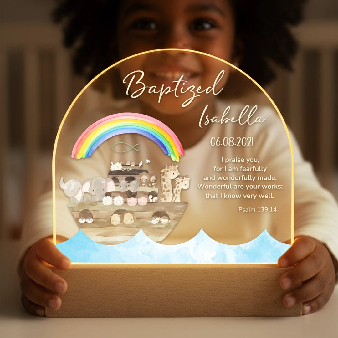 Personalized Acrylic Baptism Light "Ark"