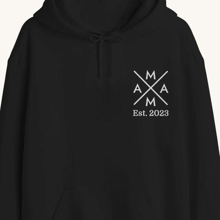 Personalized Hoodie "Mama Cross" with Sleeve Print