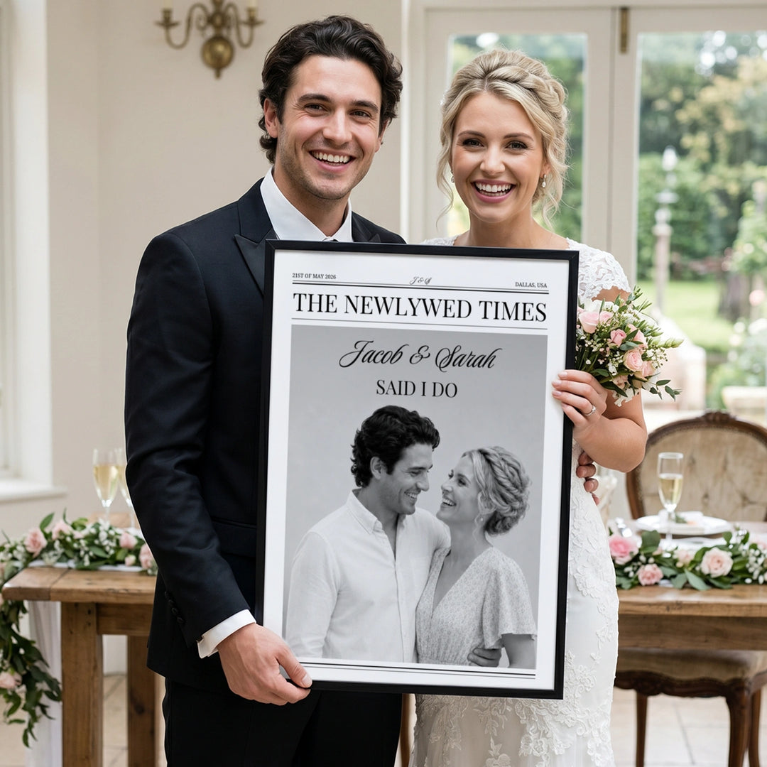 Personalized Poster "Wedding Newspaper Article"