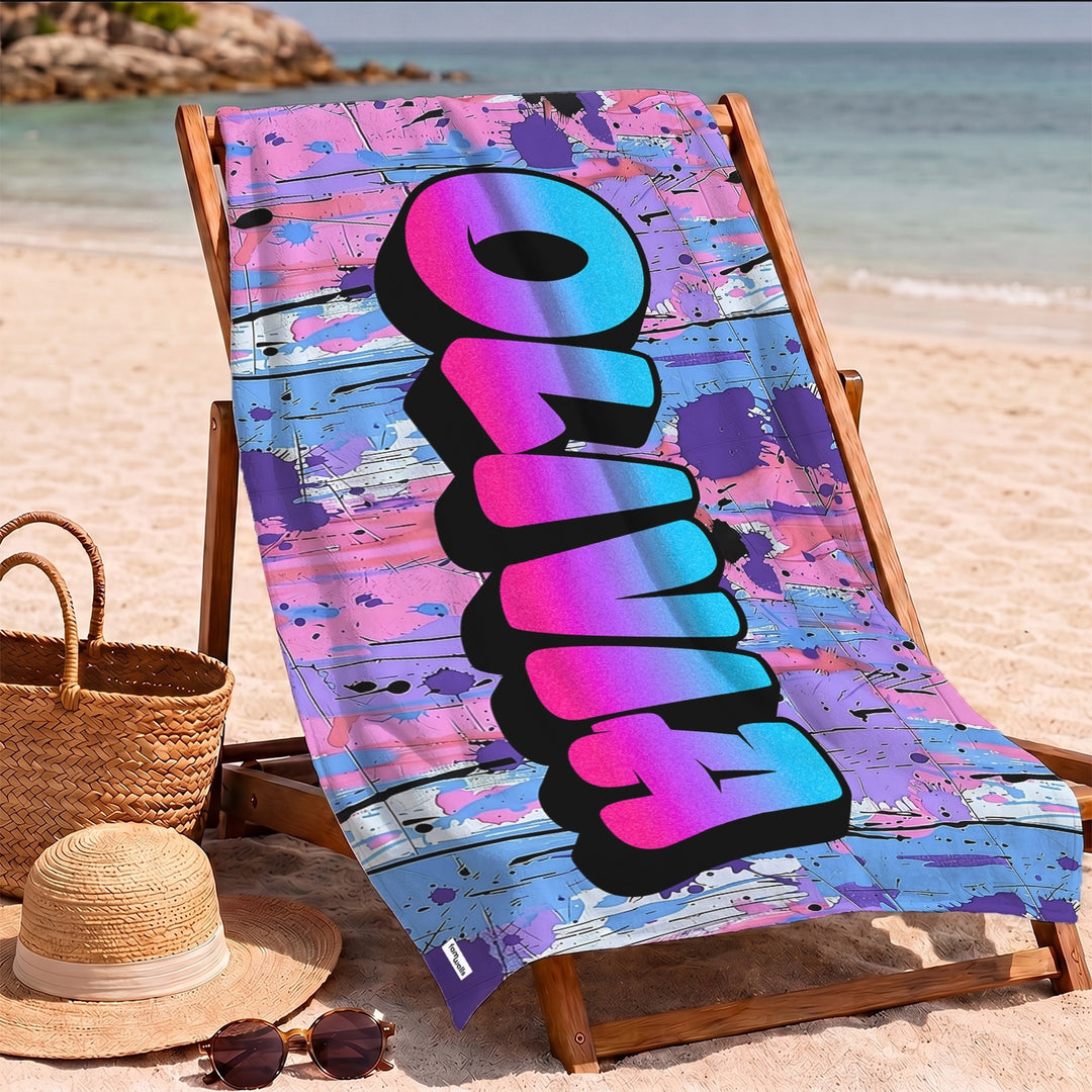 Personalized Bath Towel "Graffiti Name"