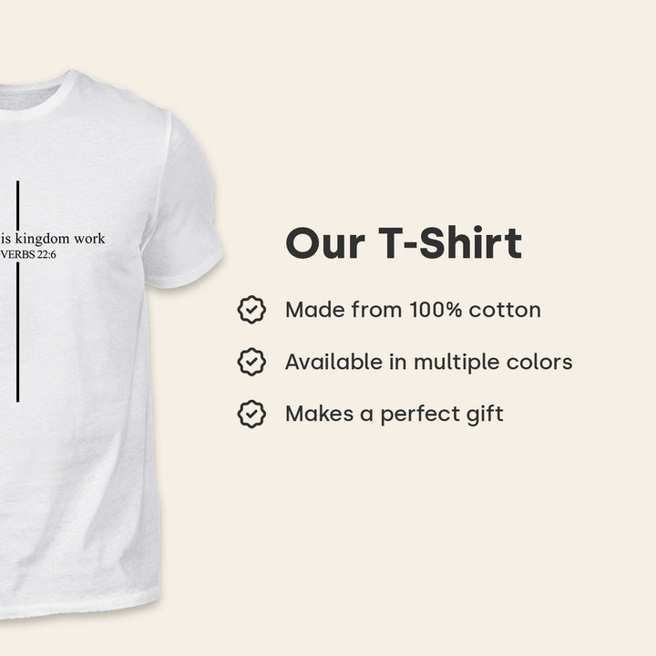 Personalized T-Shirt "Fatherhood is Kingdom Work" with Sleeve Print