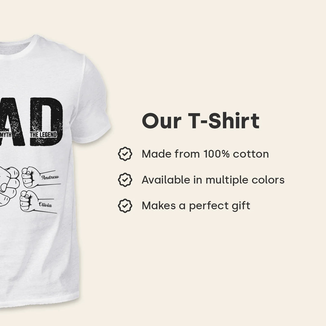Personalized T‑Shirt "Dad - The Man, The Myth, The Legend"