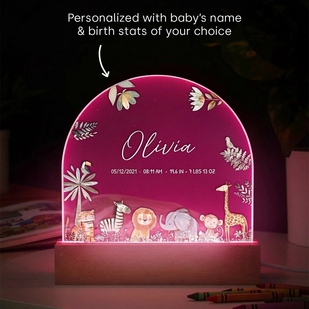Personalized Night Light "Safari Animals"