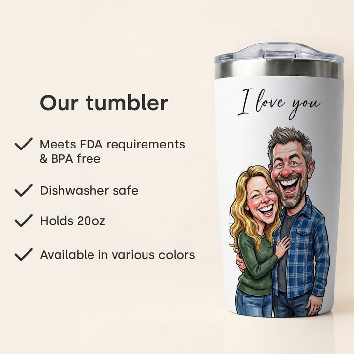 Personalized Tumbler "Couple Sketch"