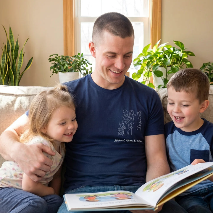 Personalized T-Shirt "Dad Line Art"