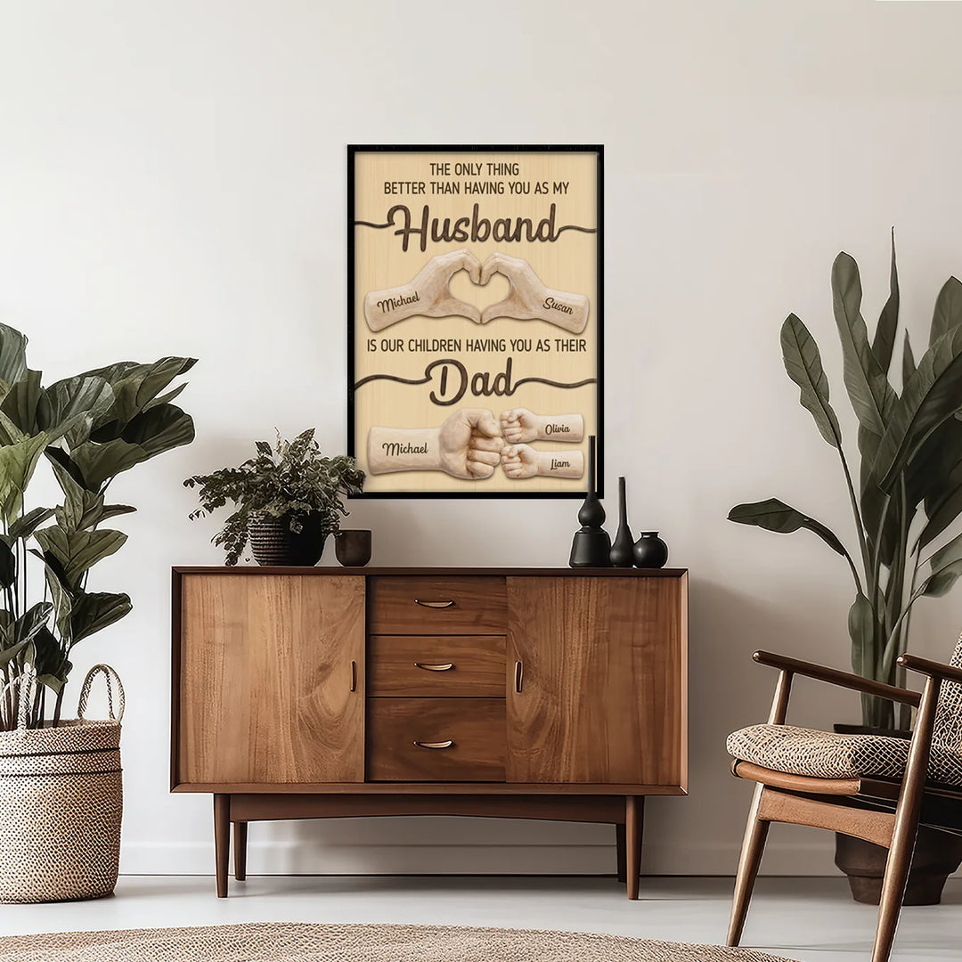 Personalized Wood Design Poster "Dad"