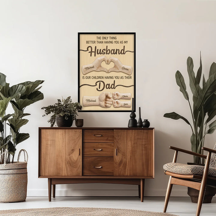 Personalized Wood Design Poster "Dad"