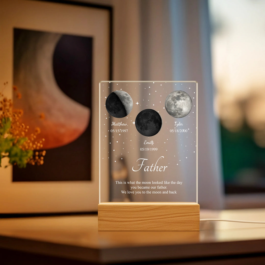 Personalized Glowlight "Moon Phase Dad"