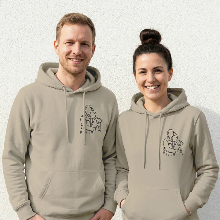 Personalized Hoodie "Couple Line Art"