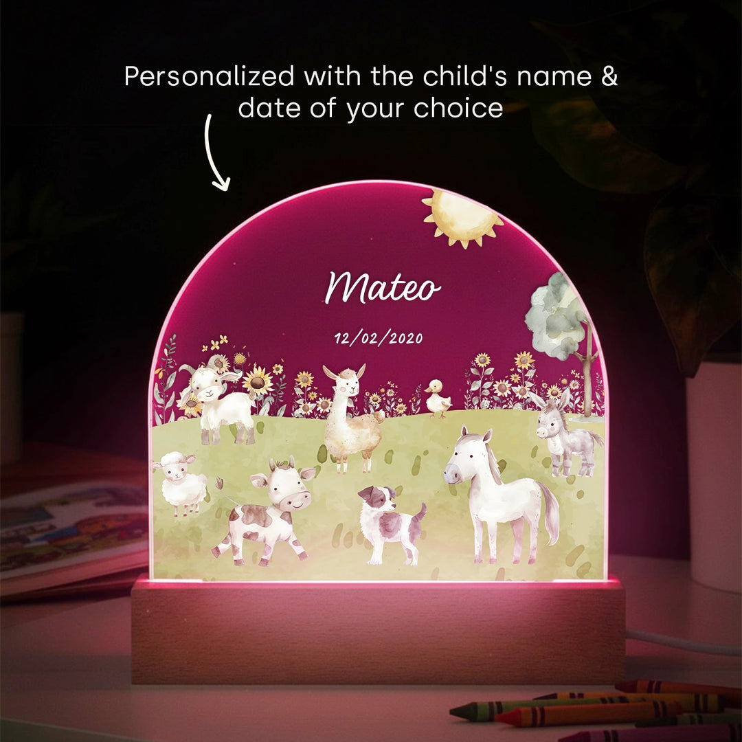 Personalized Night Light "Farm"