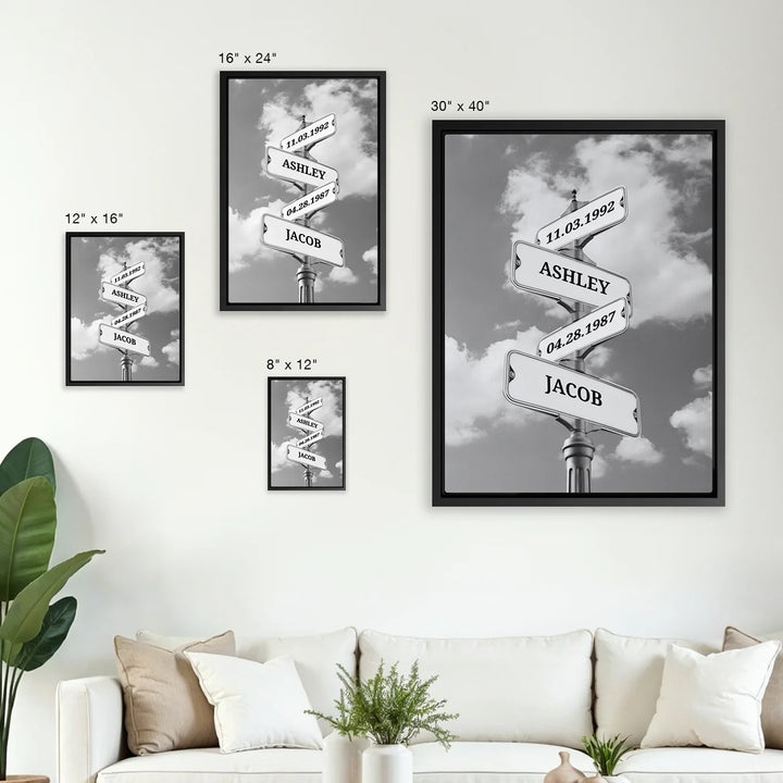 Personalized Canvas "Vintage Street Sign with Birthdate"
