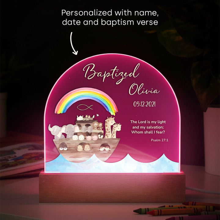 Personalized Acrylic Baptism Light "Ark"