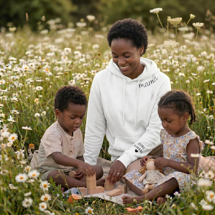 Personalized Hoodie "For Mom" with Sleeve Print