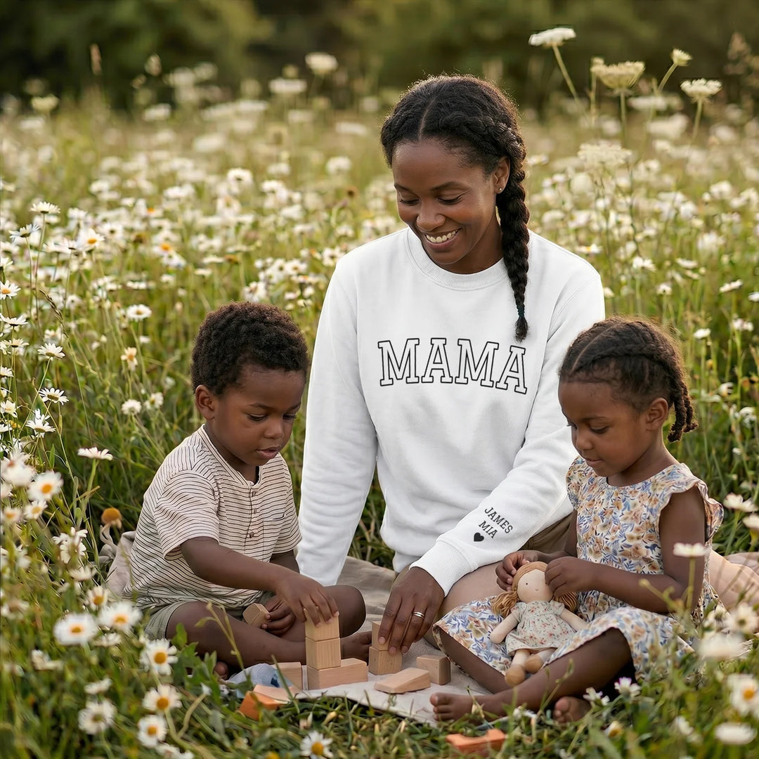 Personalized Sweater "MAMA" with Sleeve Print