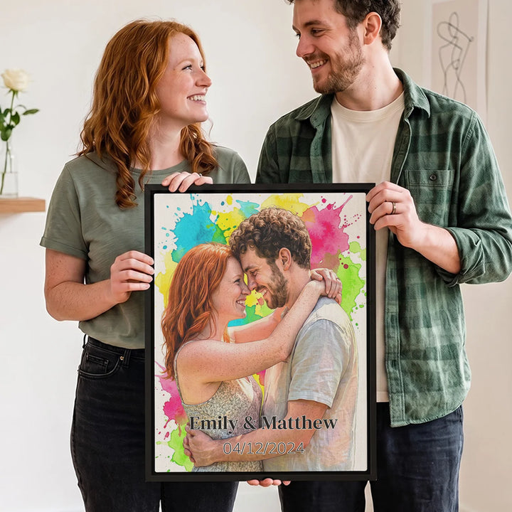 Personalized Canvas "Watercolor Couple"