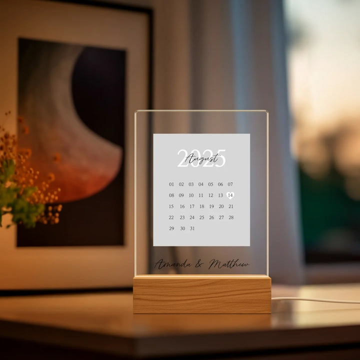 Personalized Acrylic Light "Our Day" | Night Light, Decor Light, Glowlight
