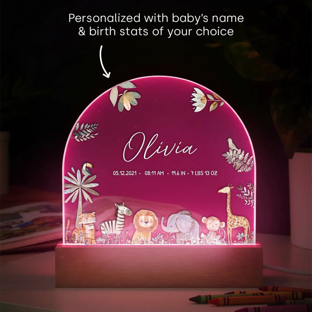 Personalized Night Light "Safari Animals"
