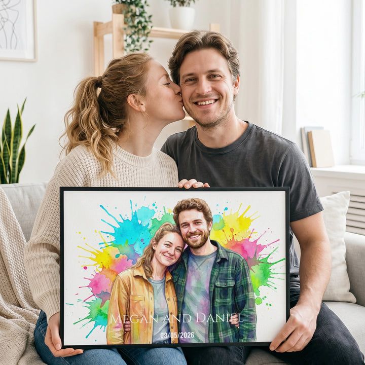 Personalized Watercolor Poster "Your Photo"
