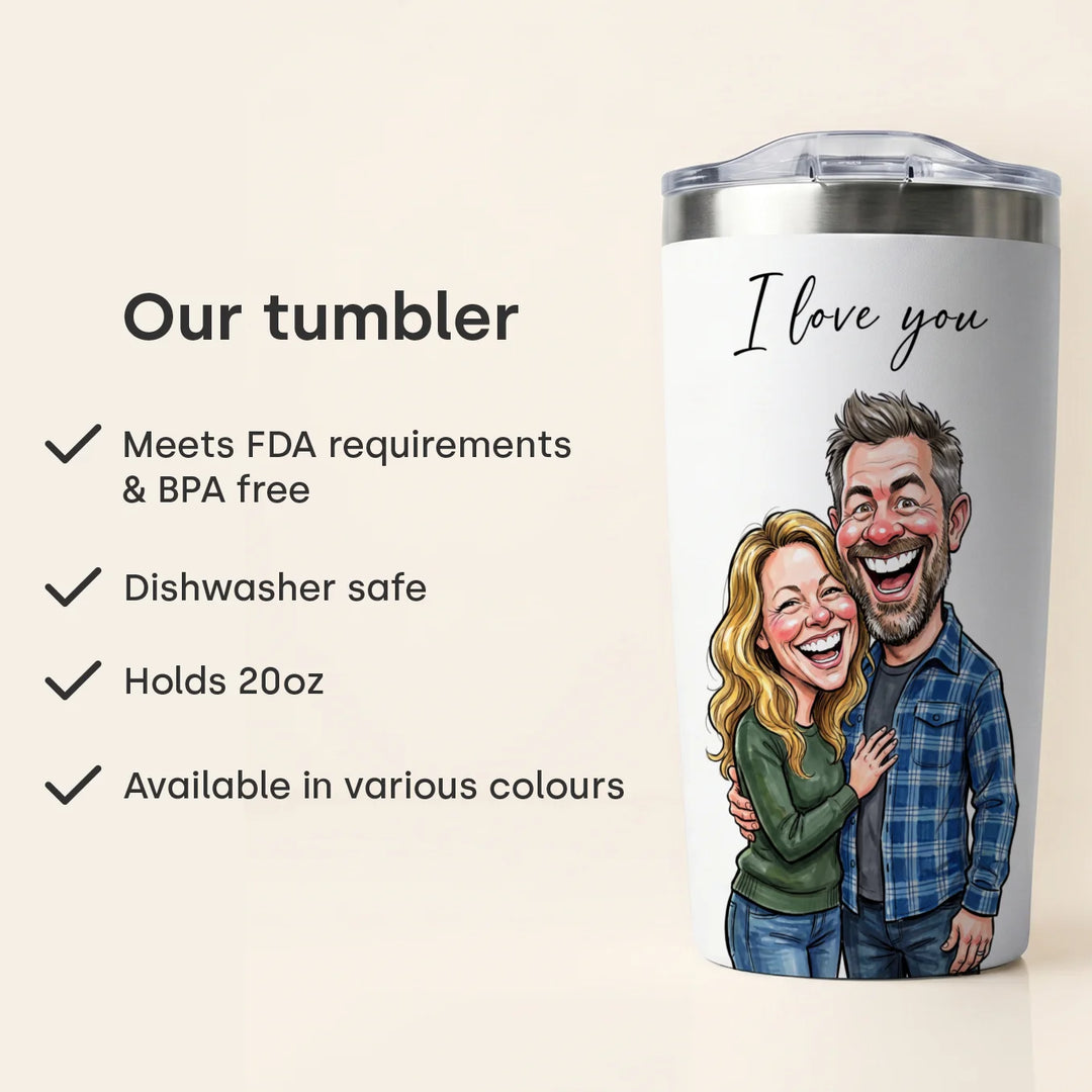Personalized Tumbler "Couple Sketch"