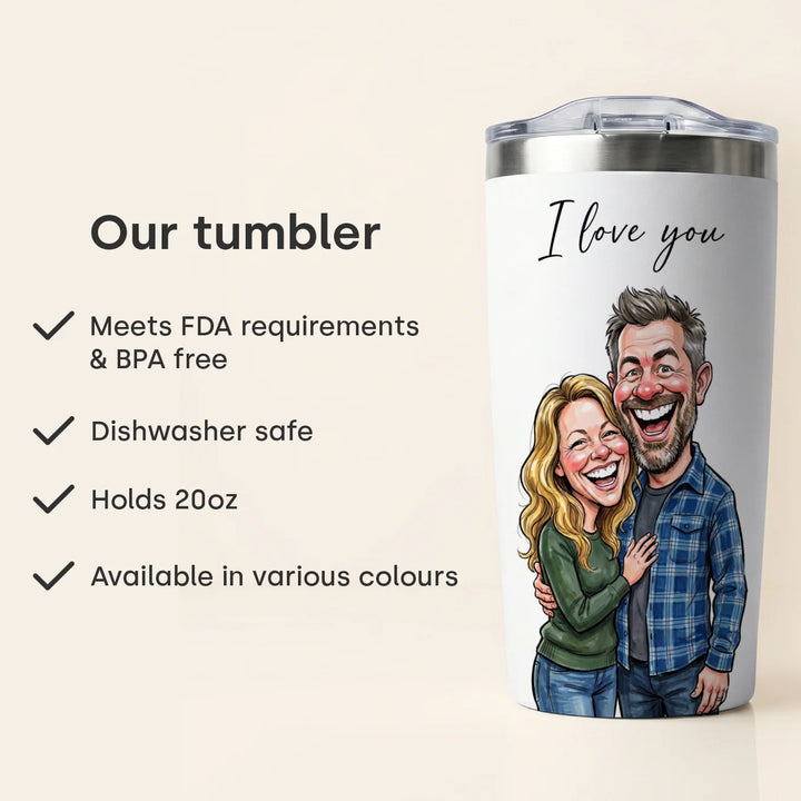 Personalized Tumbler "Couple Sketch"