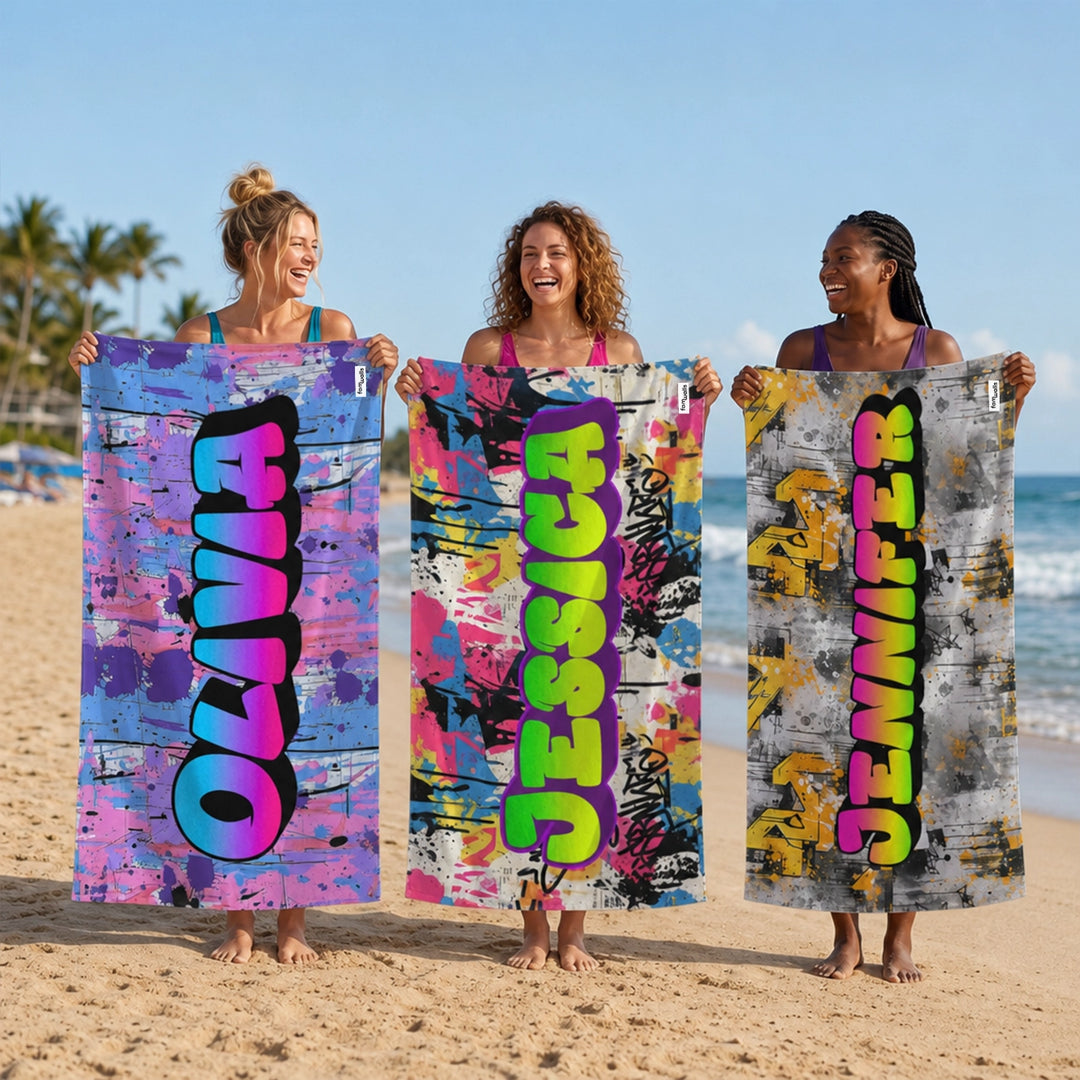 Personalized Bath Towel "Graffiti Name"