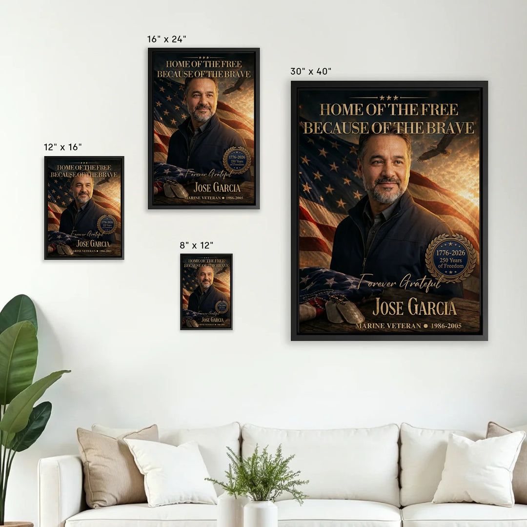 Personalized Canvas "Home of the Free"