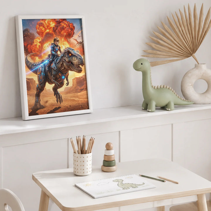 Personalized Children's Poster "T‑Rex Rider"