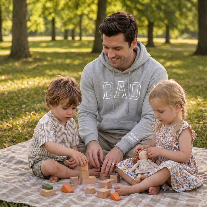 Personalized Hoodie "DAD" with Sleeve Print