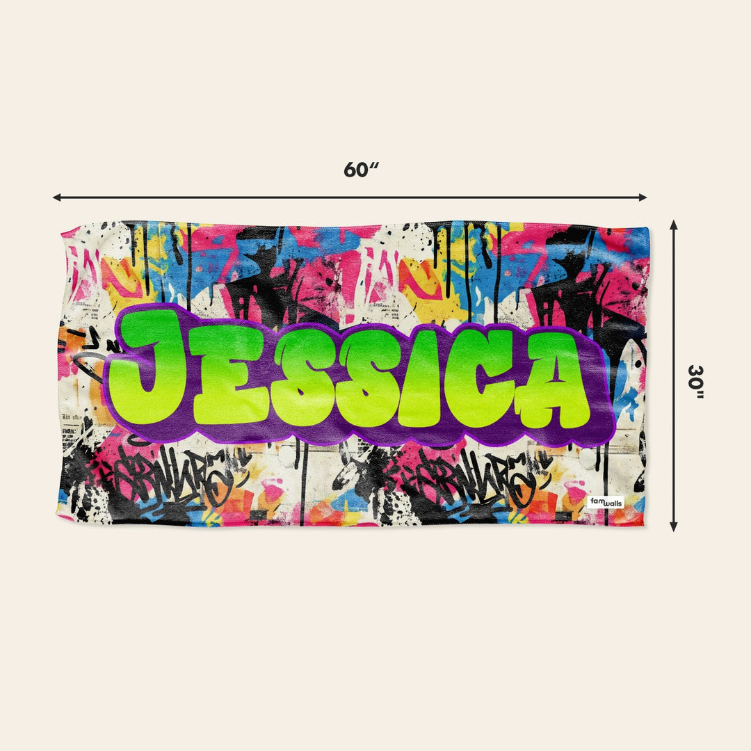 Personalized Bath Towel "Graffiti Name"