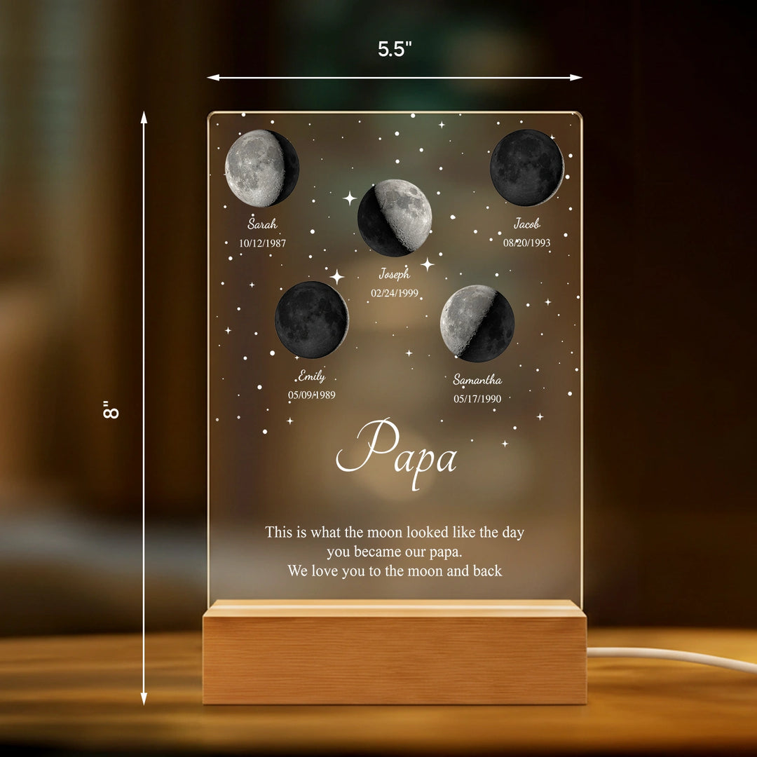 Personalized Glowlight "Moon Phase Dad"