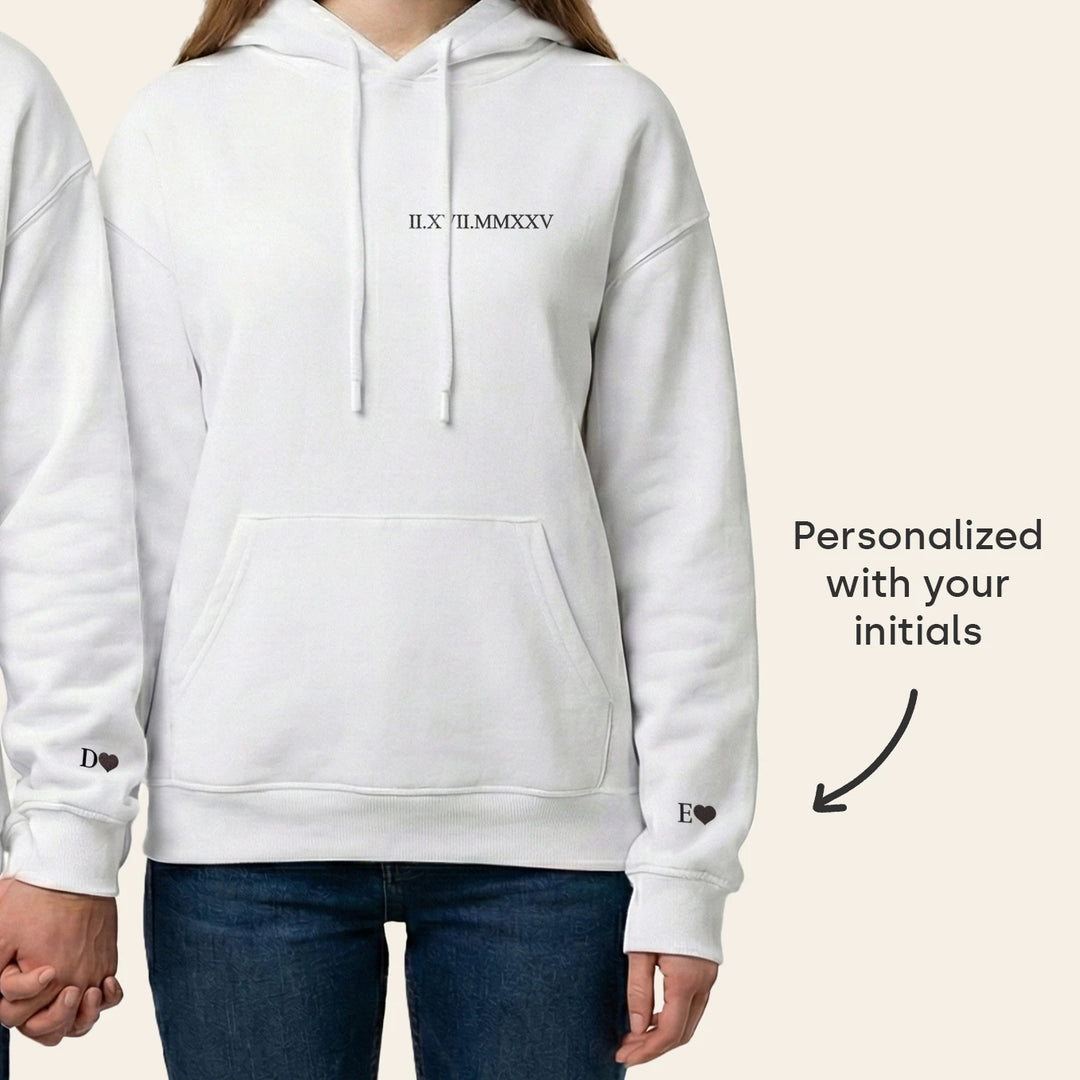 Personalized Hoodie "Roman Numeral Date"