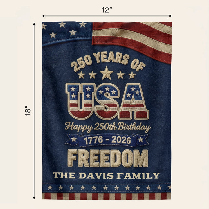 Personalized Yard Flag "250 Years of Freedom"