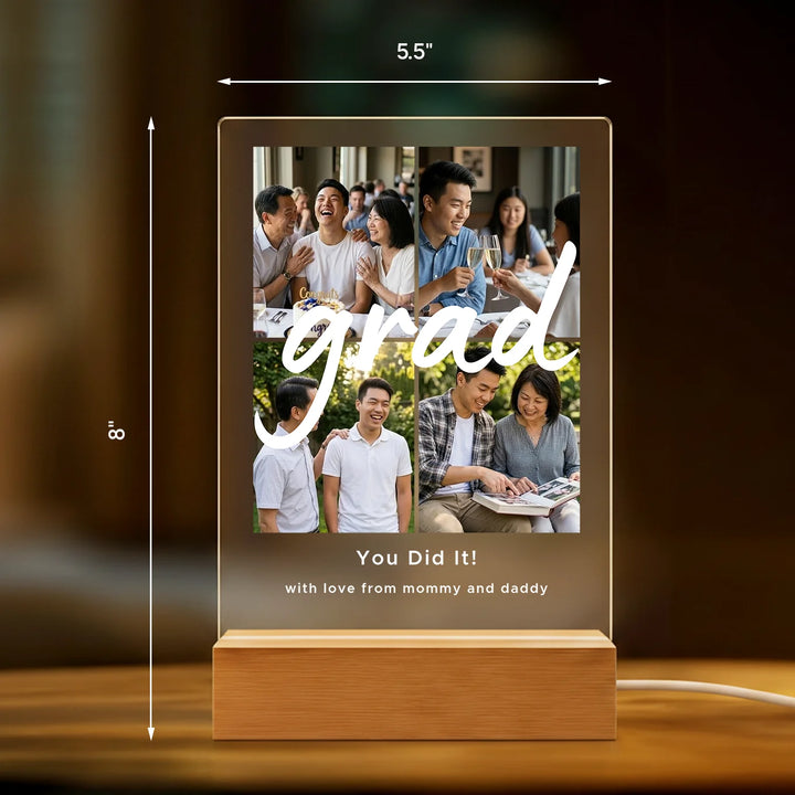 Personalized Acrylic Light Photo Collage "Graduation" Night Light, Decorative Light, Glow Light