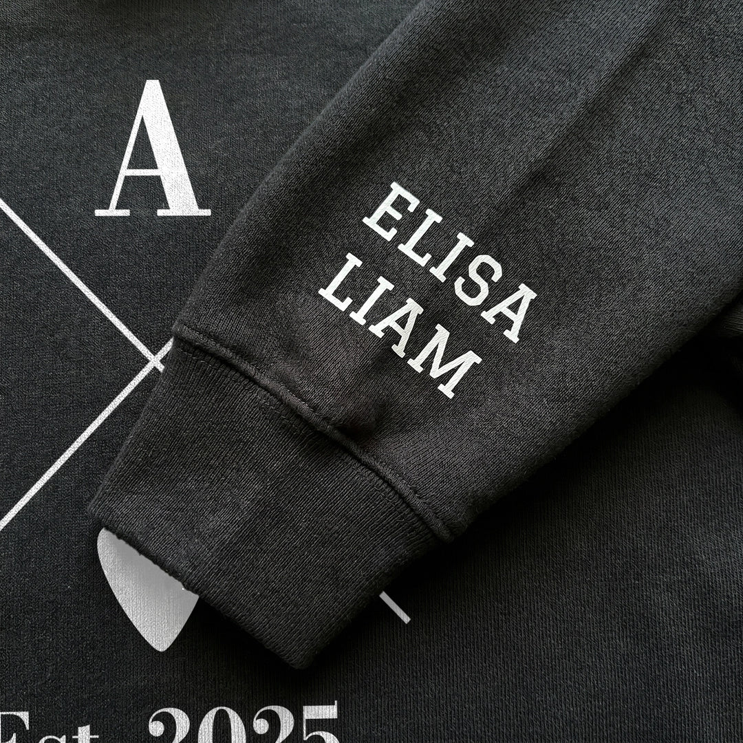 Personalized Hoodie "PAPA Cross" with Sleeve Print